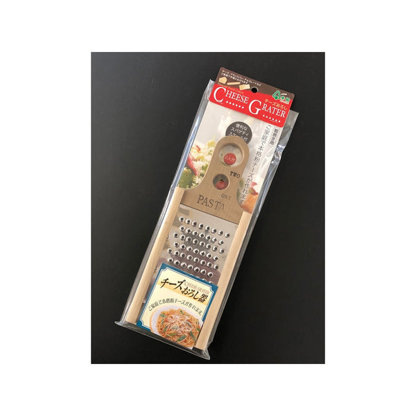 オヤナギ 木製ハンドル付き粗挽きチーズおろし器 パスタ計量器付き