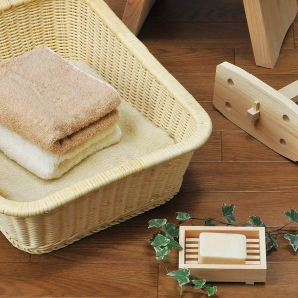 抗菌ハンドメイドひのき木製ソープディッシュ 12.5cm
