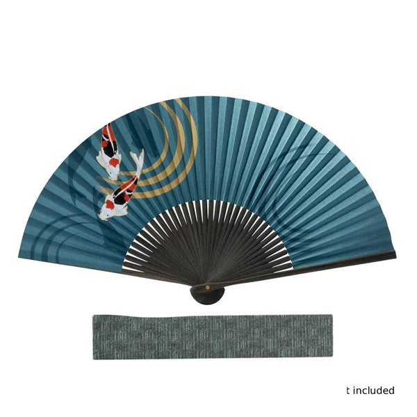 ヤマニ 綿100％ ブルー扇子ケース 扇子布バッグ 24cm