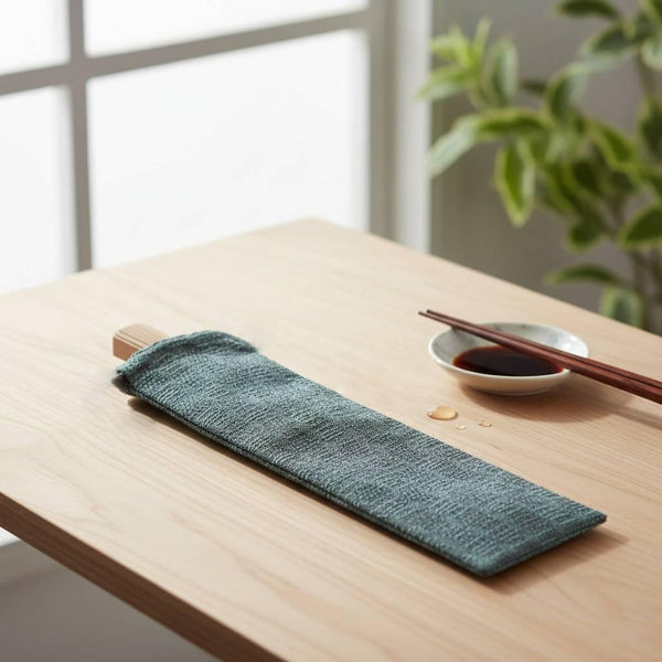 ヤマニ 綿100％ ブルー扇子ケース 扇子布バッグ 24cm