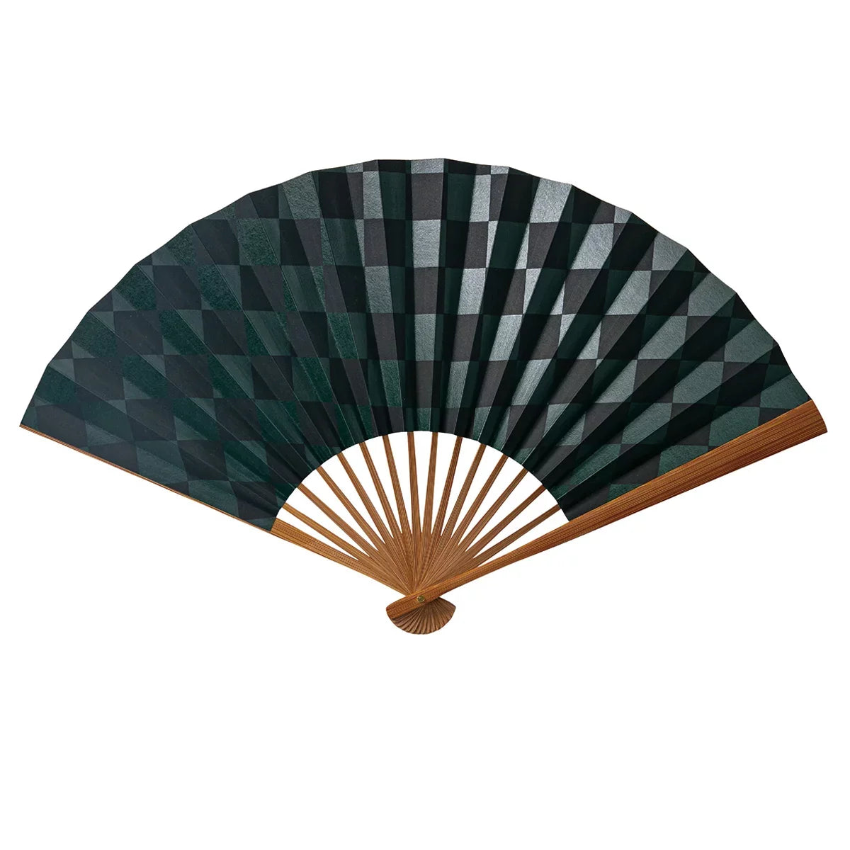ヤマニ 黒市松柄 大扇子 25.5cm