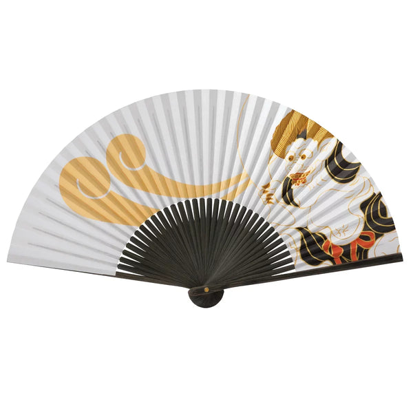 山二 風神 風神デザイン 扇子 21.5cm