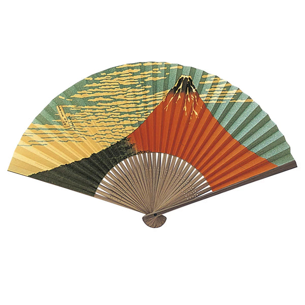 ヤマニ 赤富士山デザイン 扇子 22.5cm