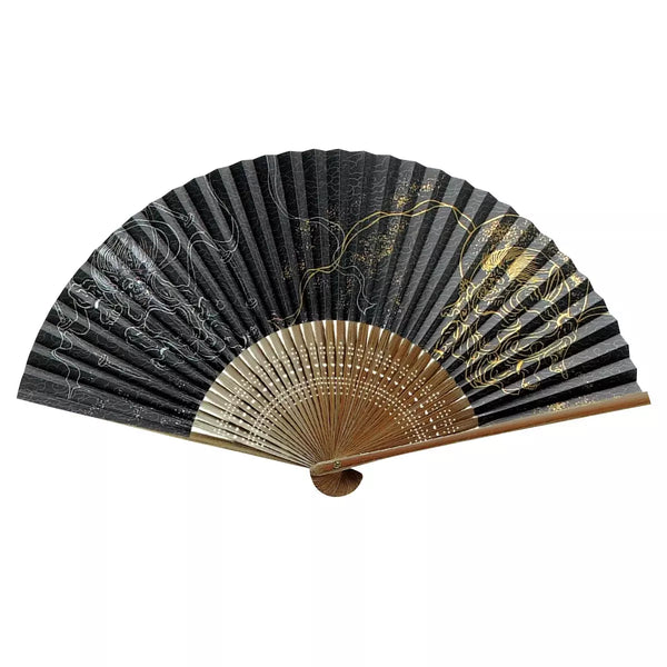 ヤマニ扇子 扇子 風神雷神図柄 21.5cm