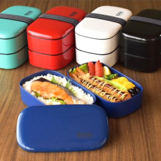 イエロースタジオ 弁当箱 2段 電子レンジ対応 和食弁当箱 ブルー