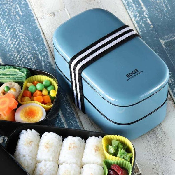イエロースタジオ 弁当箱 2段 電子レンジ対応 和食弁当箱 ブルー